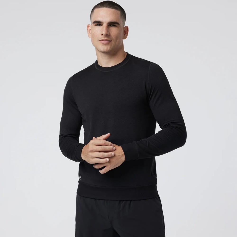 Vuori Men's Ponto Performance Crew-‎ Black Heather